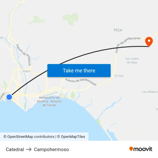 Catedral to Campohermoso map