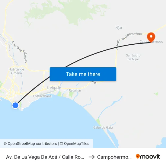 Av. De La Vega De Acá / Calle Roble to Campohermoso map