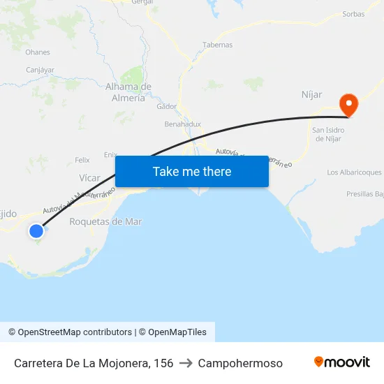 Carretera De La Mojonera, 156 to Campohermoso map