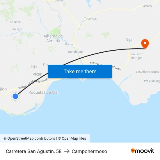 Carretera San Agustín, 58 to Campohermoso map