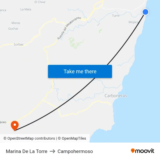 Marina De La Torre to Campohermoso map