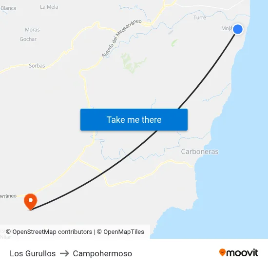 Los Gurullos to Campohermoso map