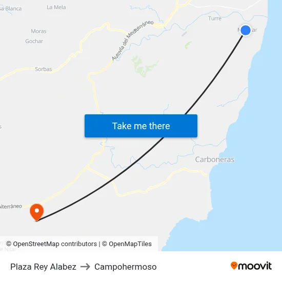 Plaza Rey Alabez to Campohermoso map