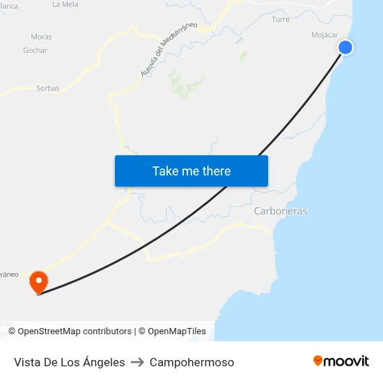 Vista De Los Ángeles to Campohermoso map