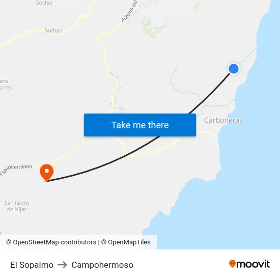 El Sopalmo to Campohermoso map