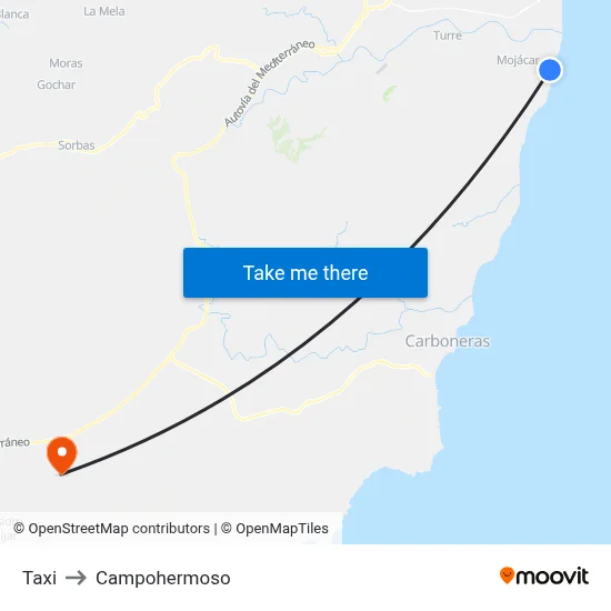 Taxi to Campohermoso map
