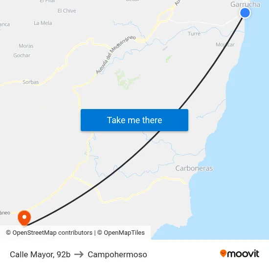 Calle Mayor, 92b to Campohermoso map