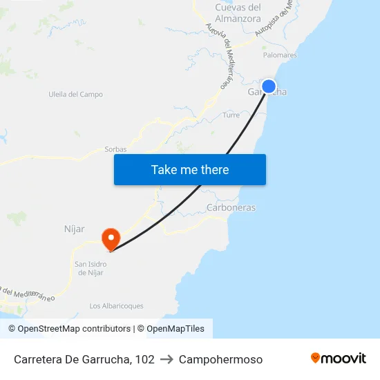Carretera De Garrucha, 102 to Campohermoso map