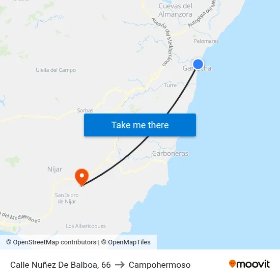 Calle Nuñez De Balboa, 66 to Campohermoso map