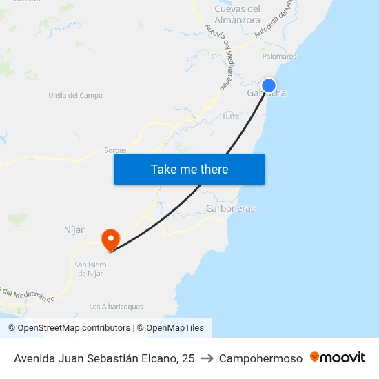 Avenida Juan Sebastián Elcano, 25 to Campohermoso map