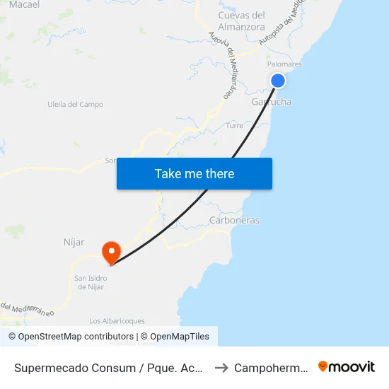 Supermecado Consum / Pque. Acuático to Campohermoso map