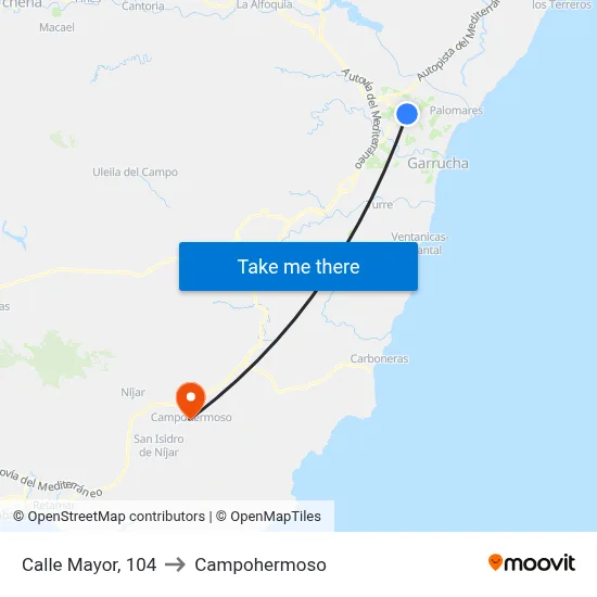 Calle Mayor, 104 to Campohermoso map
