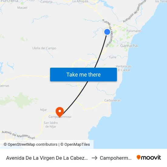 Avenida De La Virgen De La Cabeza, 18 to Campohermoso map