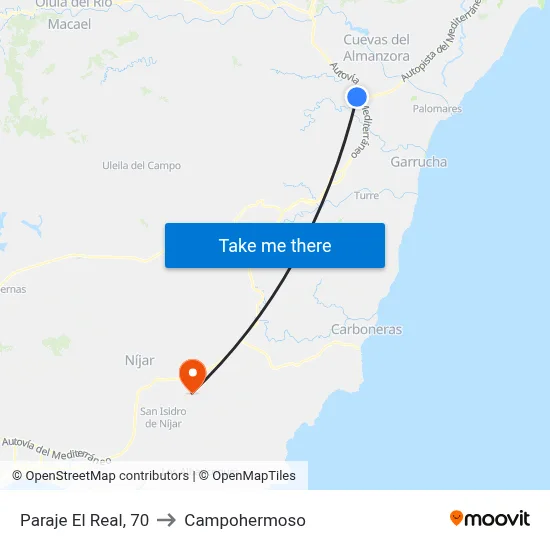 Paraje El Real, 70 to Campohermoso map