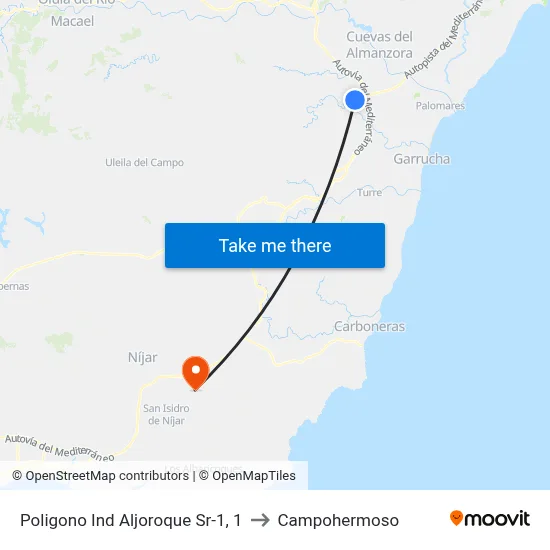 Poligono Ind Aljoroque Sr-1, 1 to Campohermoso map
