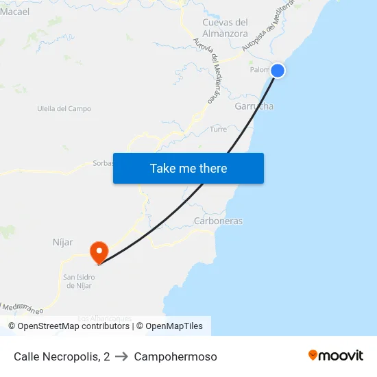 Calle Necropolis, 2 to Campohermoso map