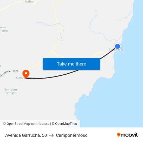 Avenida Garrucha, 50 to Campohermoso map
