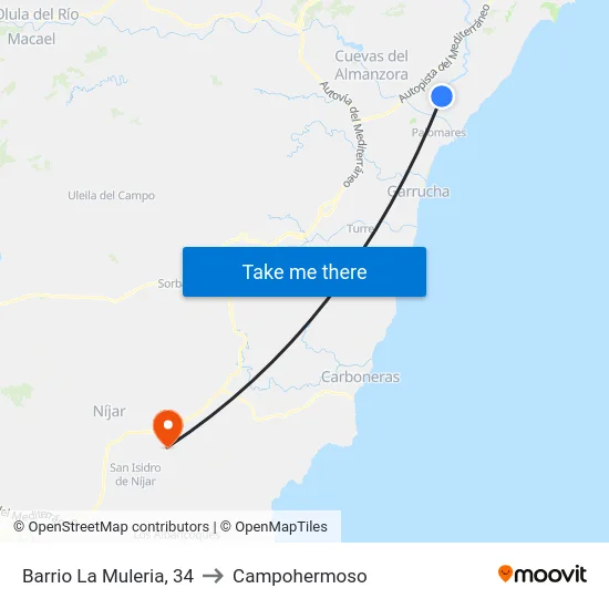Barrio La Muleria, 34 to Campohermoso map