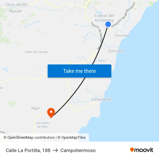 Calle La Portilla, 188 to Campohermoso map