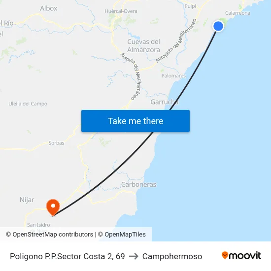 Poligono P.P.Sector Costa 2, 69 to Campohermoso map