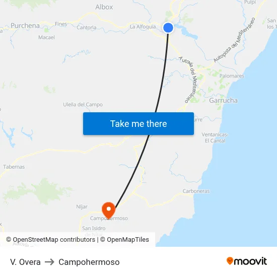 V. Overa to Campohermoso map