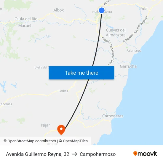 Avenida Guillermo Reyna, 32 to Campohermoso map