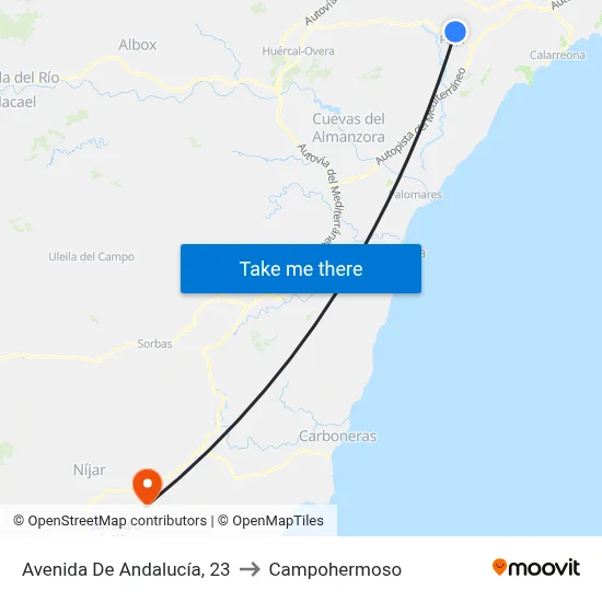 Avenida De Andalucía, 23 to Campohermoso map