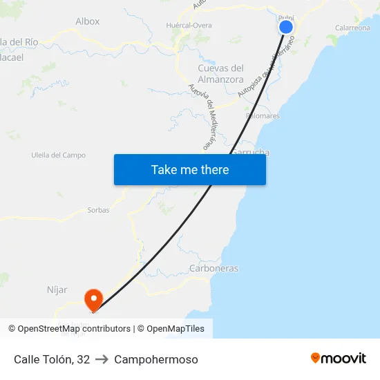 Calle Tolón, 32 to Campohermoso map