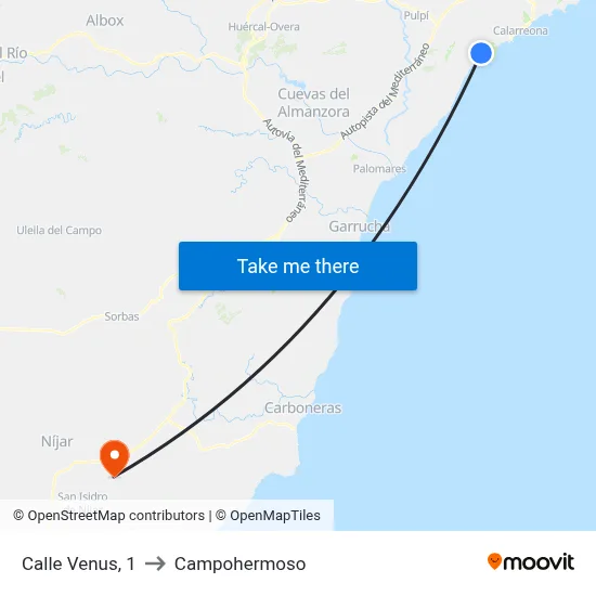 Calle Venus, 1 to Campohermoso map