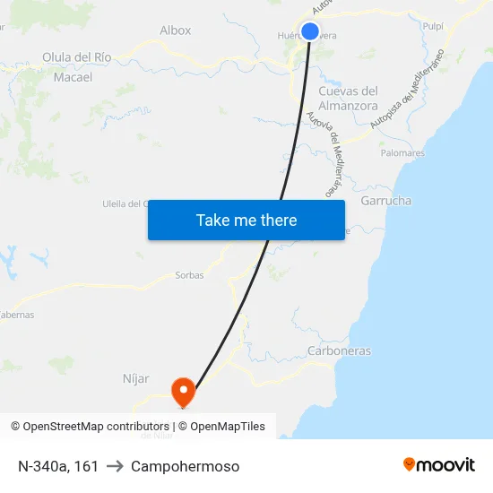 N-340a, 161 to Campohermoso map