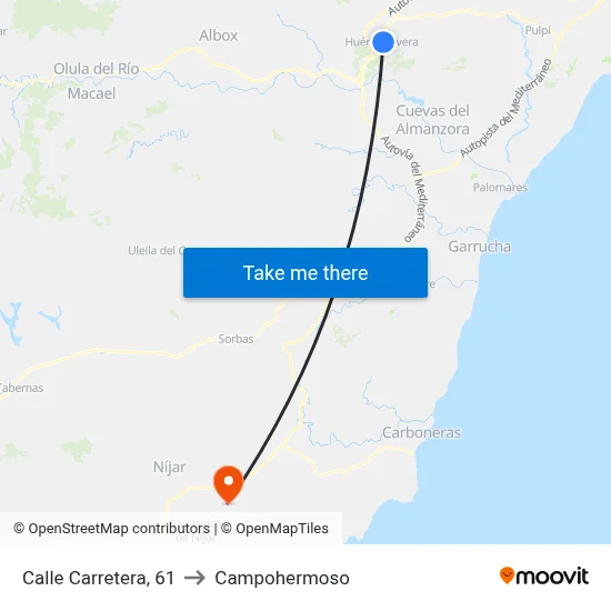 Calle Carretera, 61 to Campohermoso map