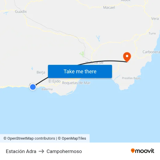 Estación Adra to Campohermoso map