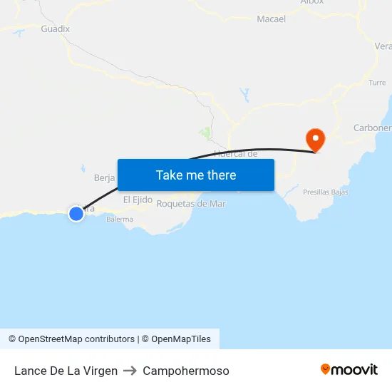 Lance De La Virgen to Campohermoso map