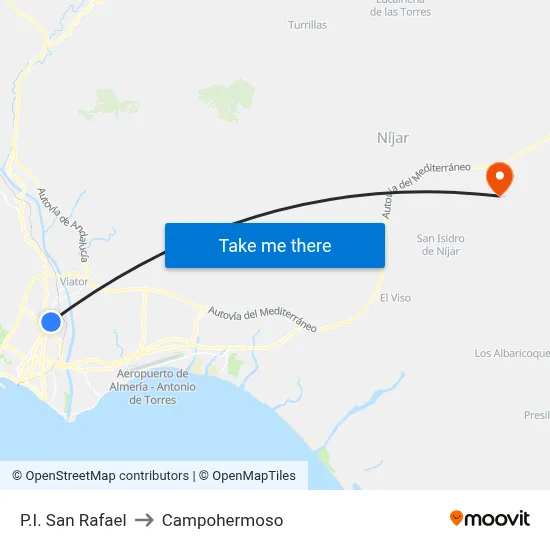 P.I. San Rafael to Campohermoso map