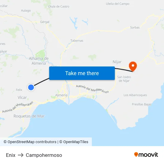 Enix to Campohermoso map