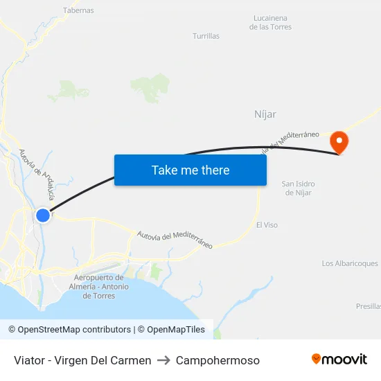 Viator - Virgen Del Carmen to Campohermoso map