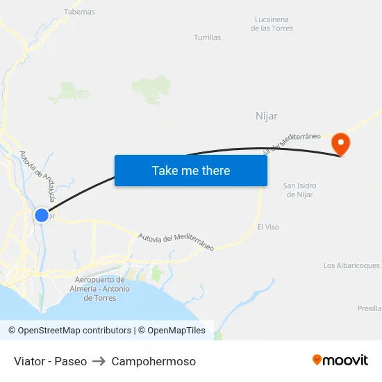 Viator - Paseo to Campohermoso map