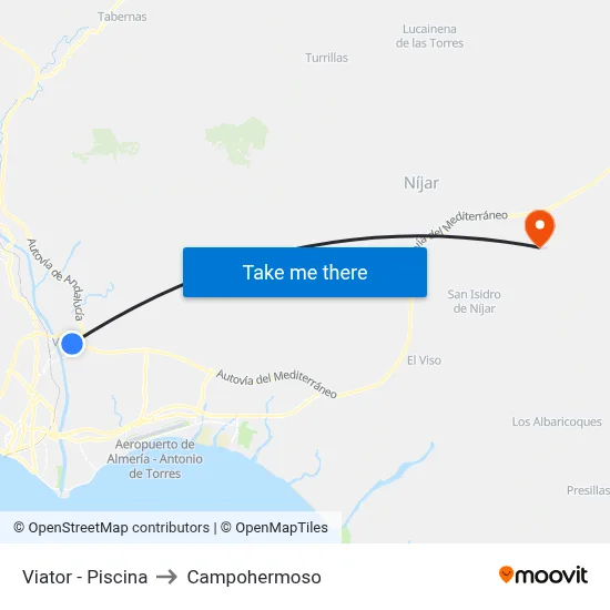 Viator - Piscina to Campohermoso map