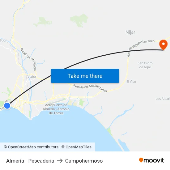 Almería - Pescadería to Campohermoso map
