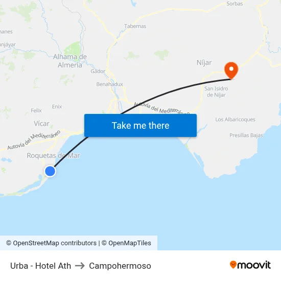 Urba - Hotel Ath to Campohermoso map
