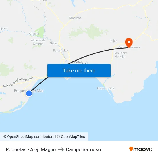 Roquetas - Alej. Magno to Campohermoso map