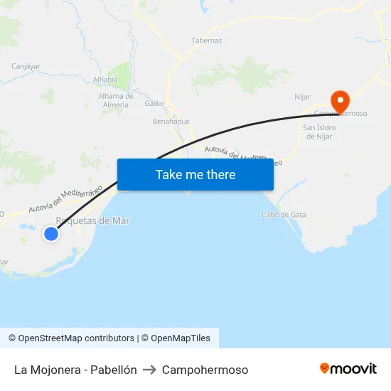 La Mojonera - Pabellón to Campohermoso map