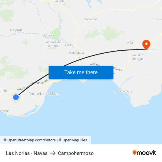 Las Norias - Navas to Campohermoso map