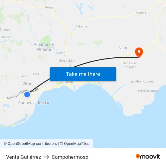 Venta Gutiérrez to Campohermoso map