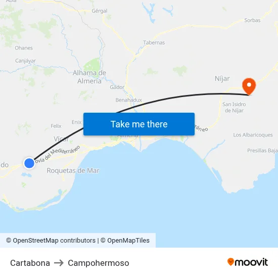Cartabona to Campohermoso map