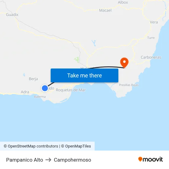 Pampanico Alto to Campohermoso map