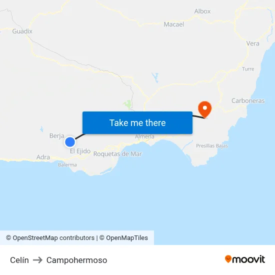 Celín to Campohermoso map