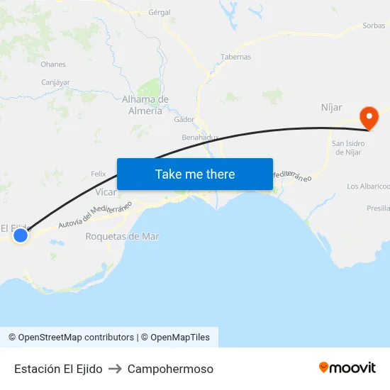 Estación El Ejido to Campohermoso map