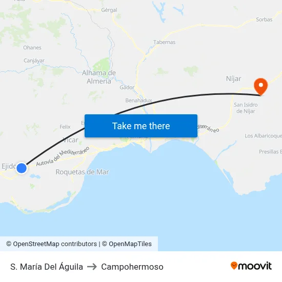 S. María Del Águila to Campohermoso map