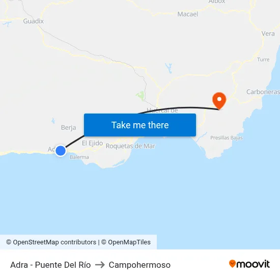 Adra - Puente Del Río to Campohermoso map